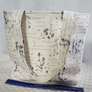 Jane Austin Print Handmade Fabric tote